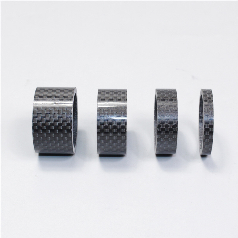 4 Pcs Carbon Fiber Bike Stem Headset Spacers Bicycle Fork Washers Gaskets 1-1/8″