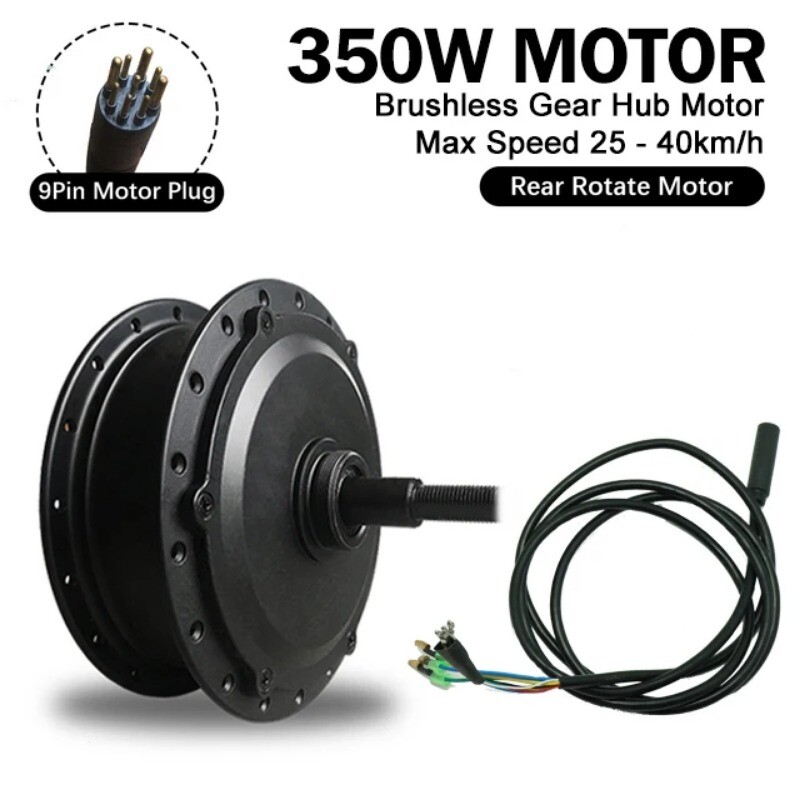 250W 350W 500W Brushless Gear Front Rear Hub Motor for MTB E-bike Conversion Kit