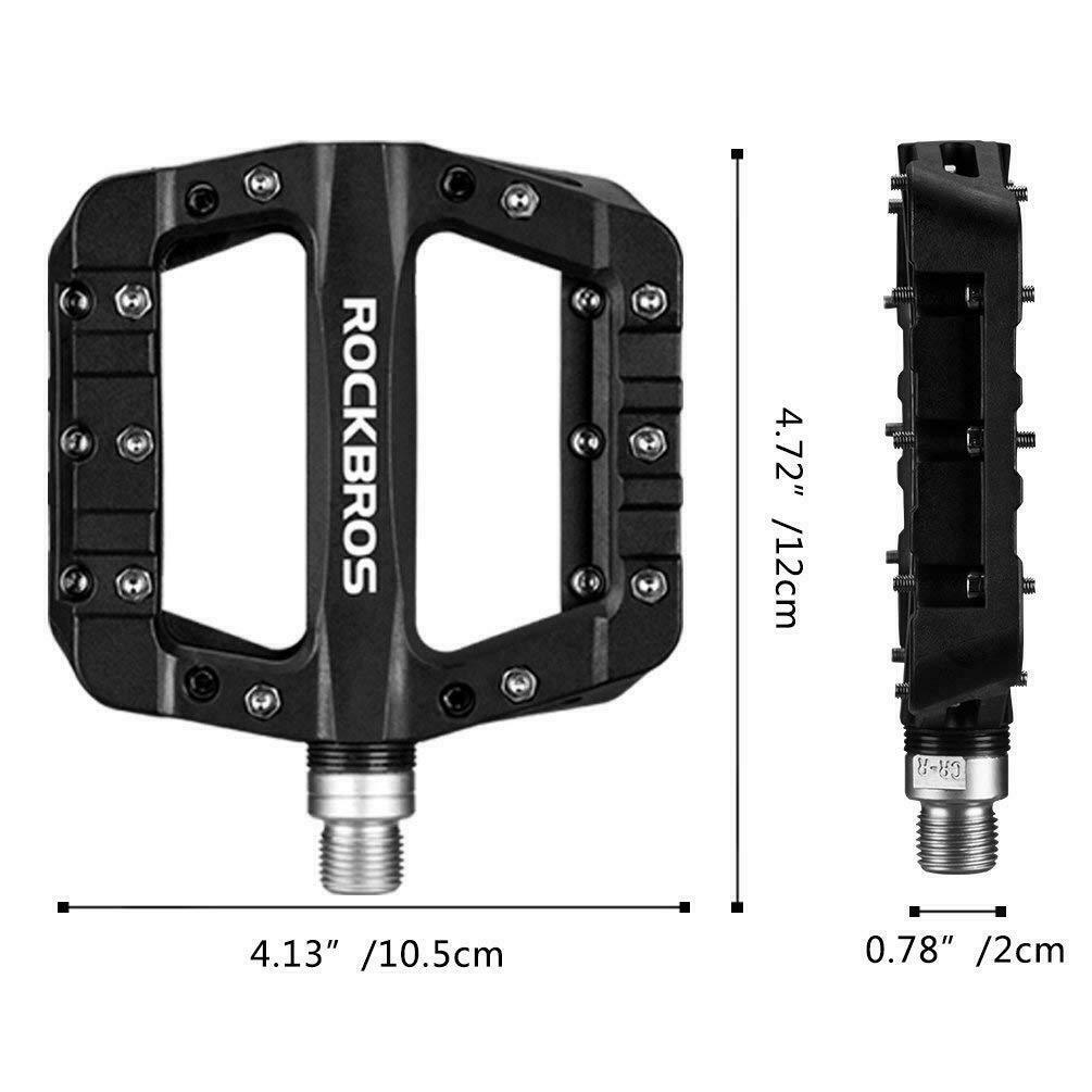 RockBros Mountain Bike Pedals Bike Nylon Pedals 9/16″ Seal Bearing Non-slip