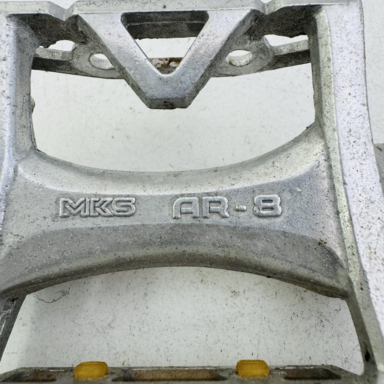 Vintage MKS AR-8 Platform Bike Pedals 9/16 In Silver Alloy Reflectors Japan A42