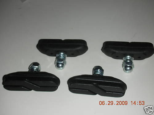 4-PACK BOLT ON BICYCLE BIKE RAINY WEATHER PROOF RUBBER BRAKE PADS NEW
