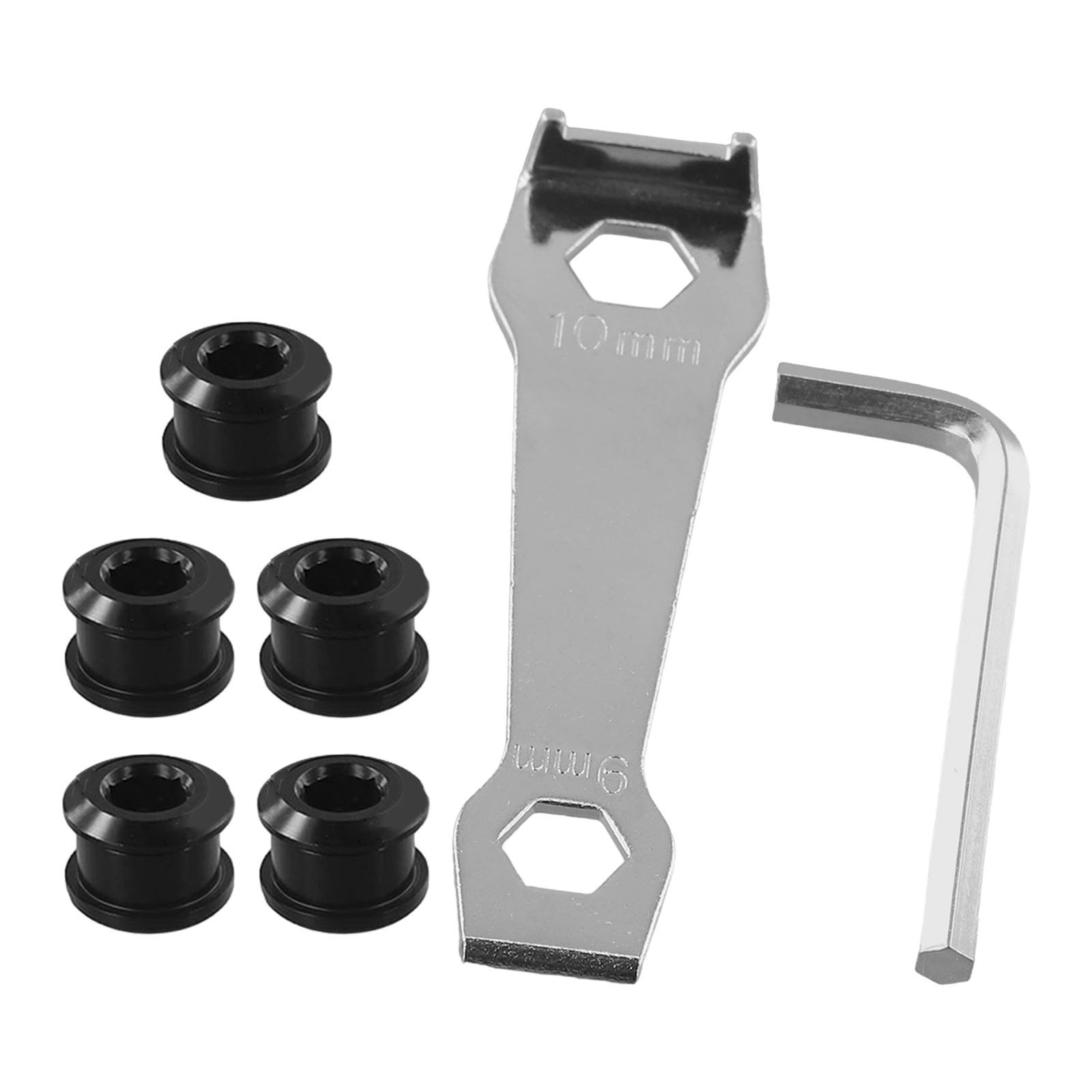 Bike Single Chainwheel Bolt Set with Mounting Tools for DIY Bicycle Projects