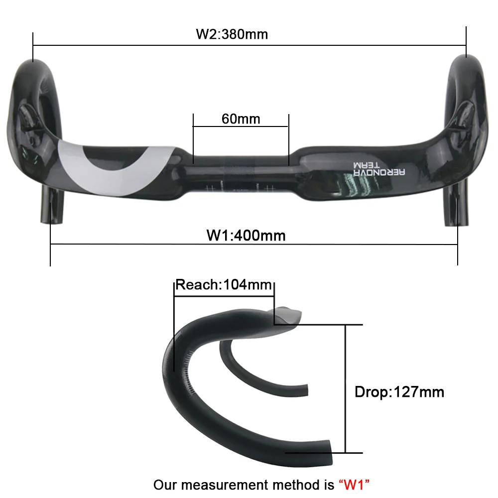 Carbon Fiber Handlebar Racing Bike Bent Bar 31.8mm Inner Routing 400/420/440mm