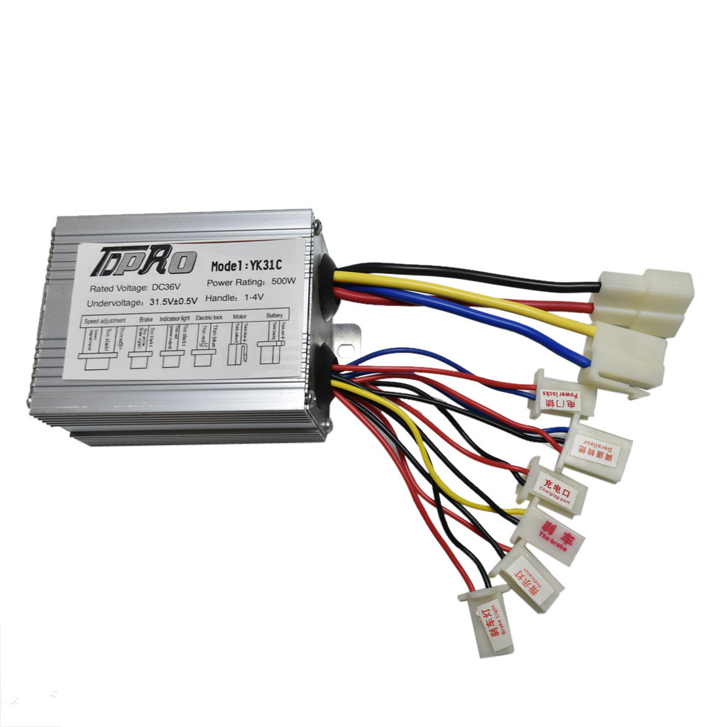 Electric Bike Brush Motor Controller Box Plug 36V 500W For E-Scooter Go Kart