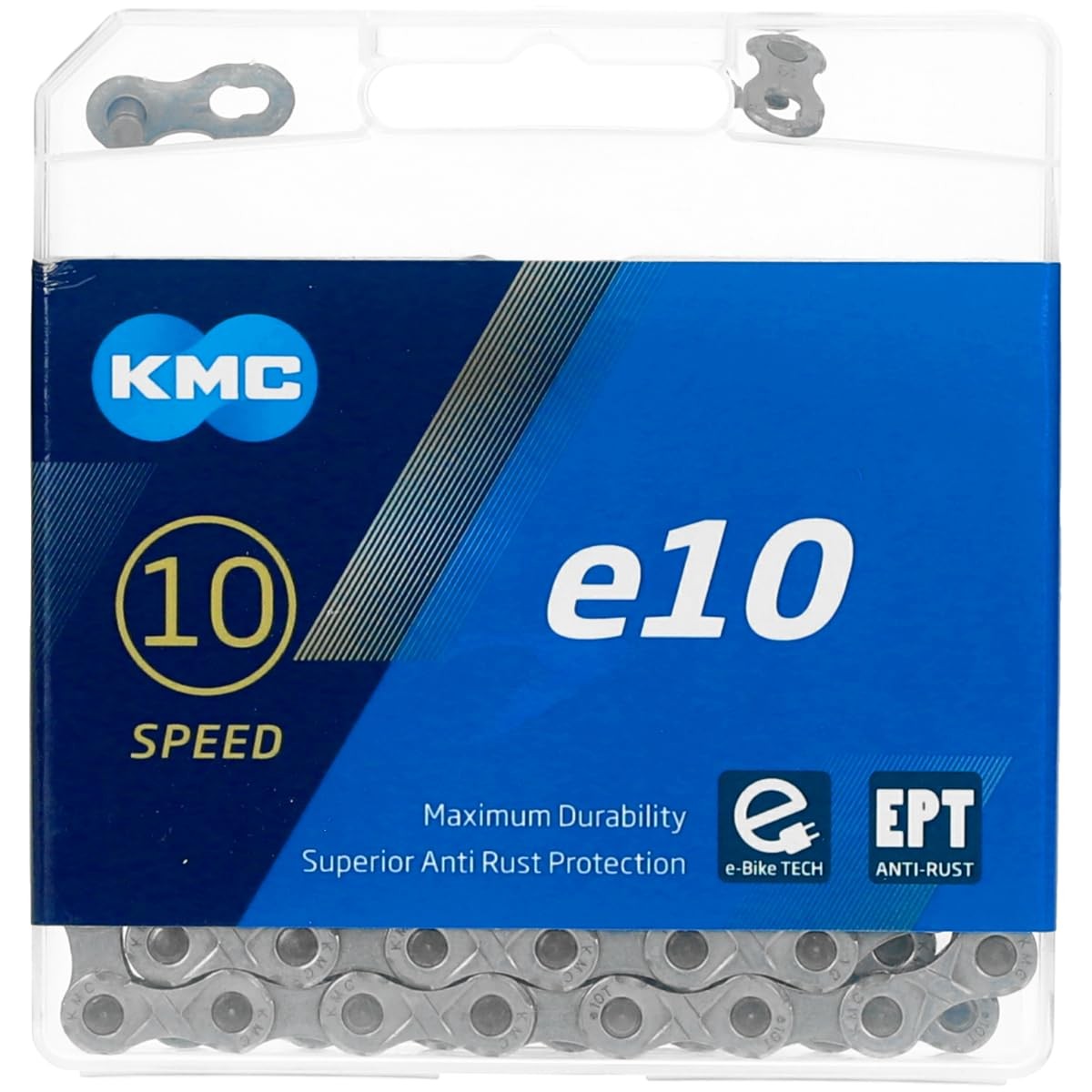 KMC E10 EPT 10 Speed E-Bike Chain,136 Link | EcoProteQ, Silver