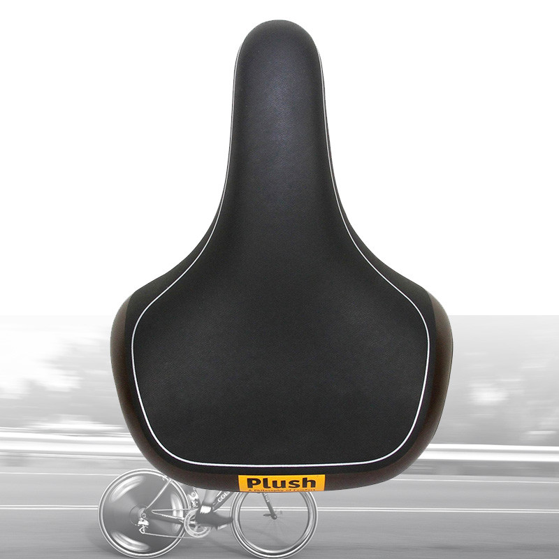 Velo Plush Hybrid Bicycle PU Leather Seat Steel Rail Comfort Bike Gel Saddle