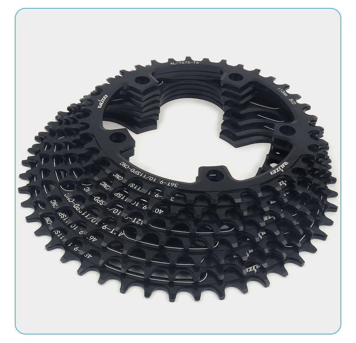 Road Bike Chainring 110 BCD 5 -Bolts 36T to 60T 9-11 Speed Bicycle Chainwheel