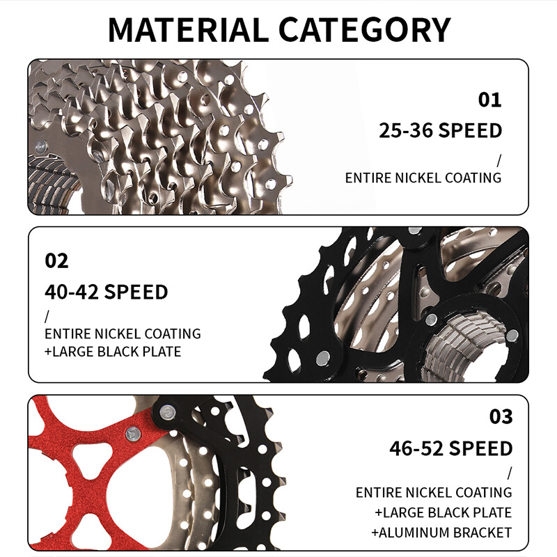 for Shimano SRAM KMC 8/9/10/11/12 Speed 11-52T Bike Cassette 116/126 Links Chain