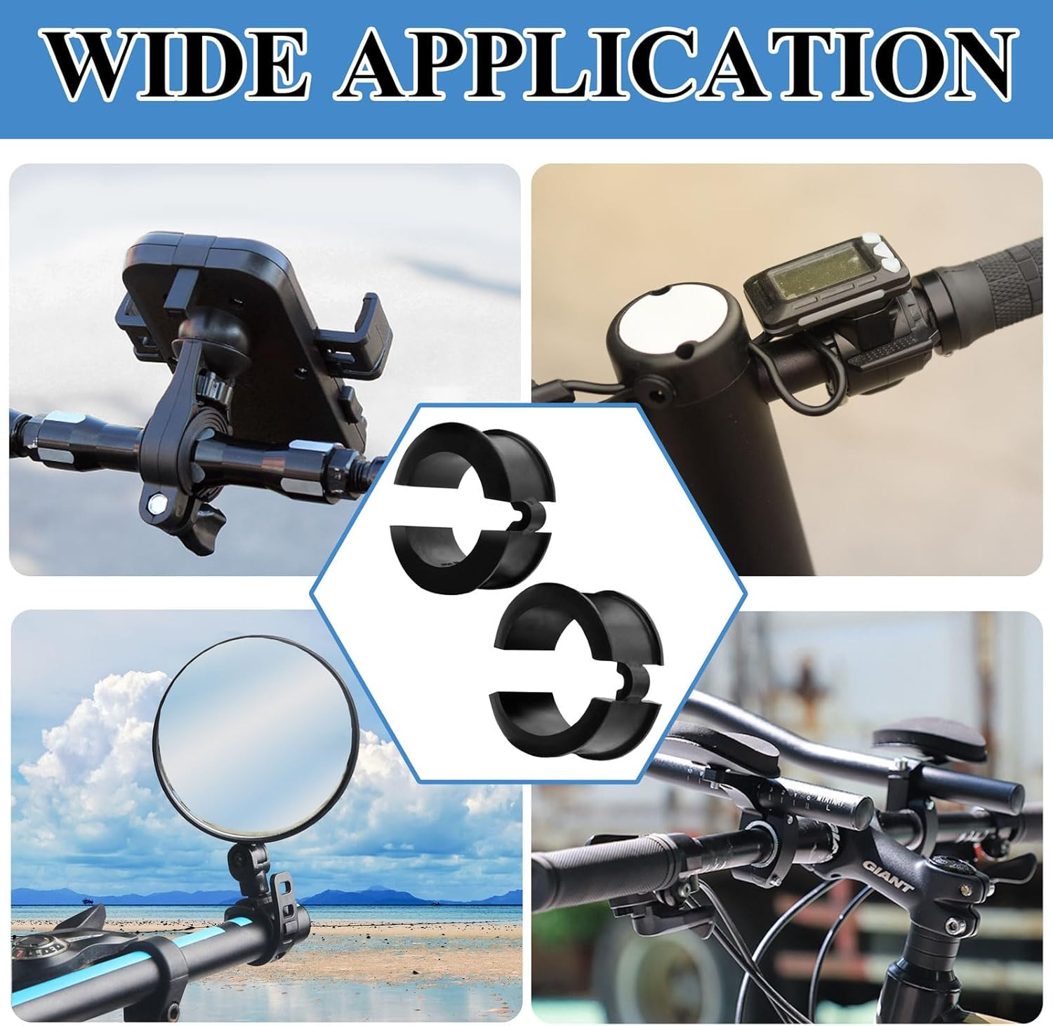 16 Pcs Bicycle Handlebar Rubber Gasket Fits 22.2/25.4 to 31.8 mm Bike Handlebar