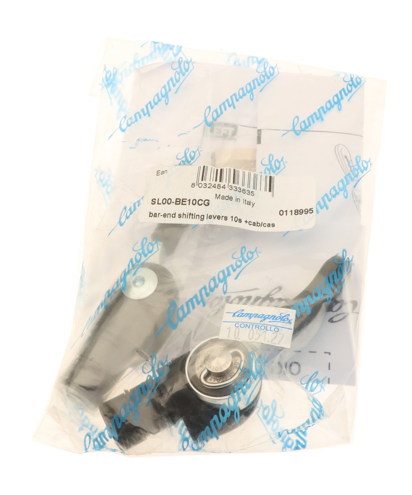 Campagnolo Bar End Shifters 10 Speed Alloy SL00-BE10CG Pair w/ Cables NOS NEW