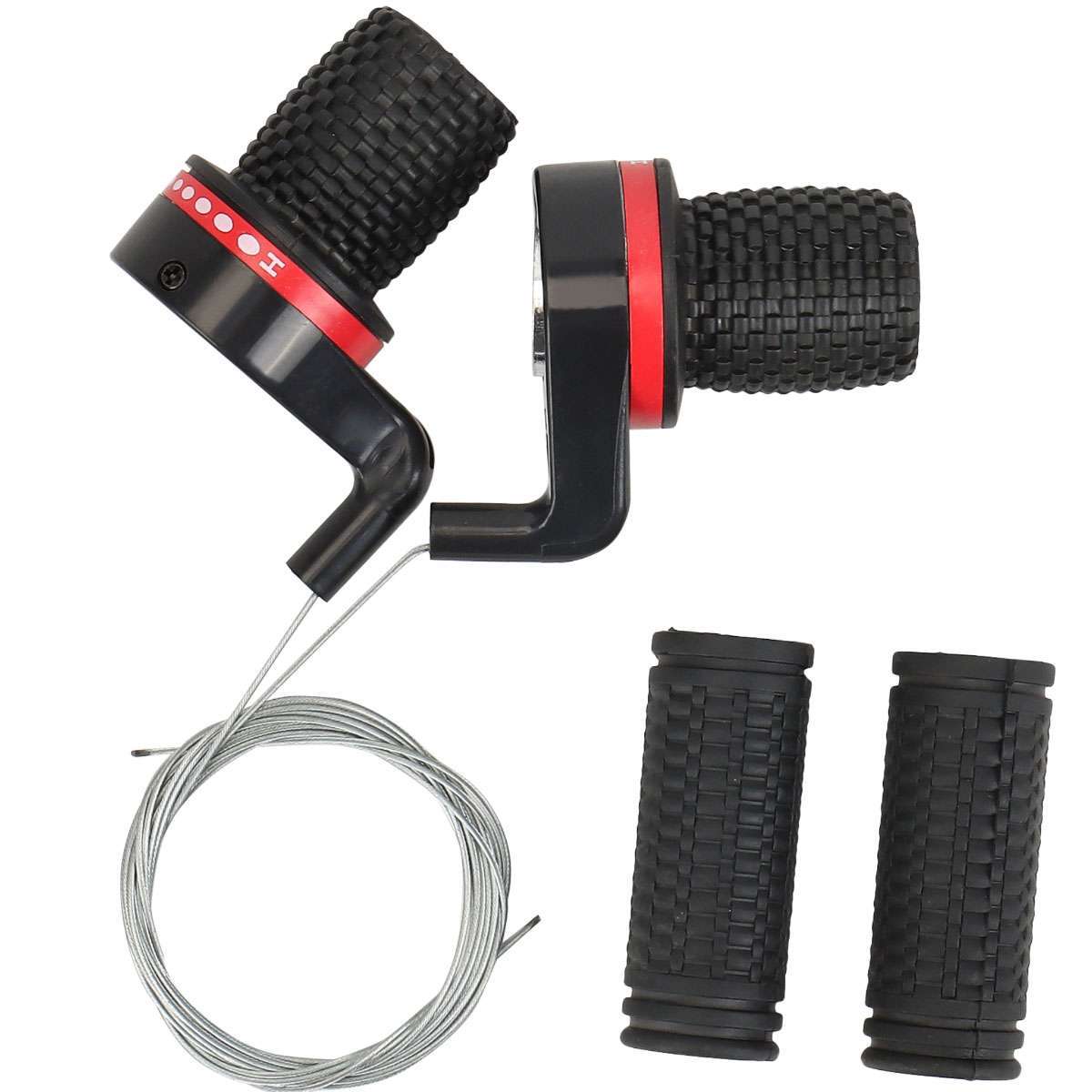 18/21 Speed Mountain Bike Twist Gear Shifter Set Handlebar Grips Cables Bicycle
