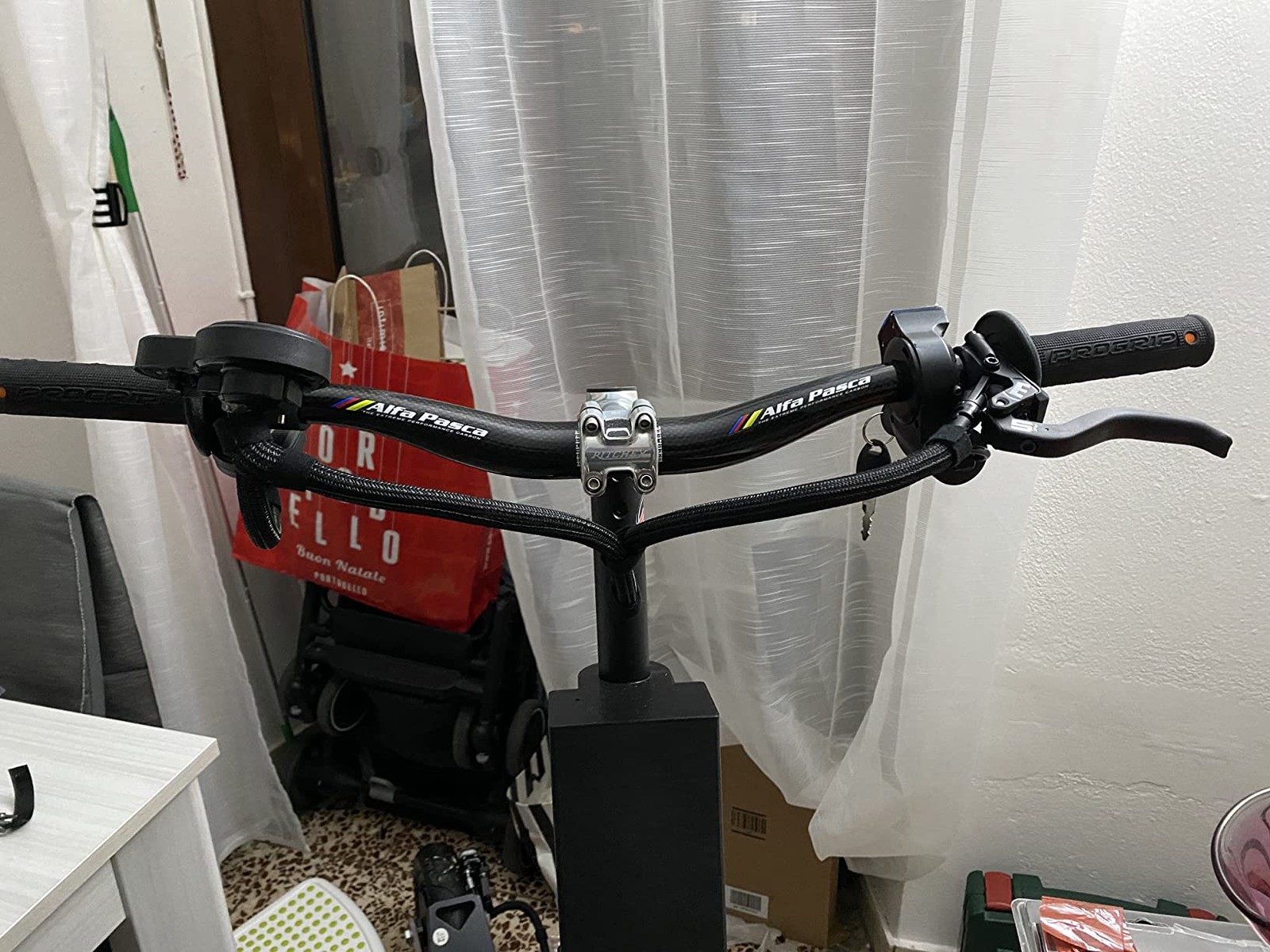 MTB Handlebar Integrated Stem Carbon Fiber 1-1/8″ 28.6 Mountain Riser Handle Bar
