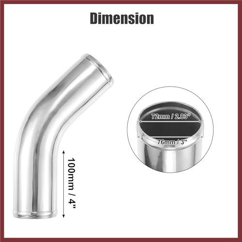 76mm 3″ OD 4″ 100mm Leg Length Universal Car Aluminum Alloy Tube Intercooler