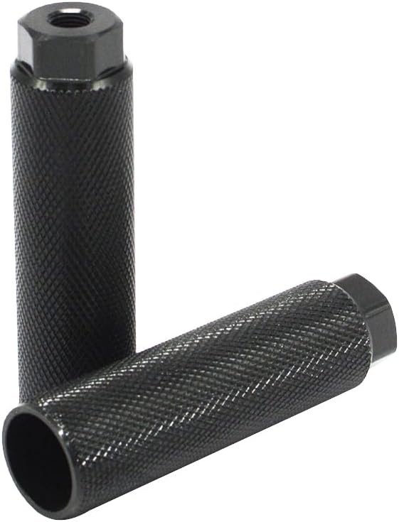 2PC Black Aluminum Alloy Bike Pegs for 3/8 inch Axles – Anti-Skid Stunt Support