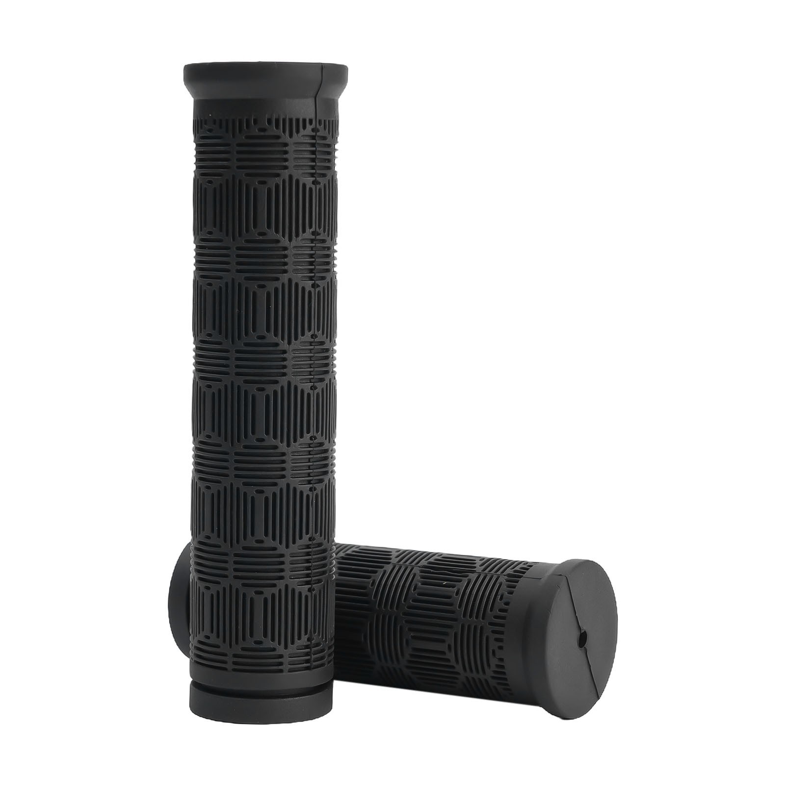 Black Rubber Bike Bar Grips with 125mm+75mm Length Perfect for Cycling
