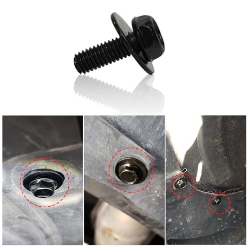 Car Bolts M6-1.0 Hex Head Body Bolts&Extruded U-Nuts Kits, Bumper 30 count