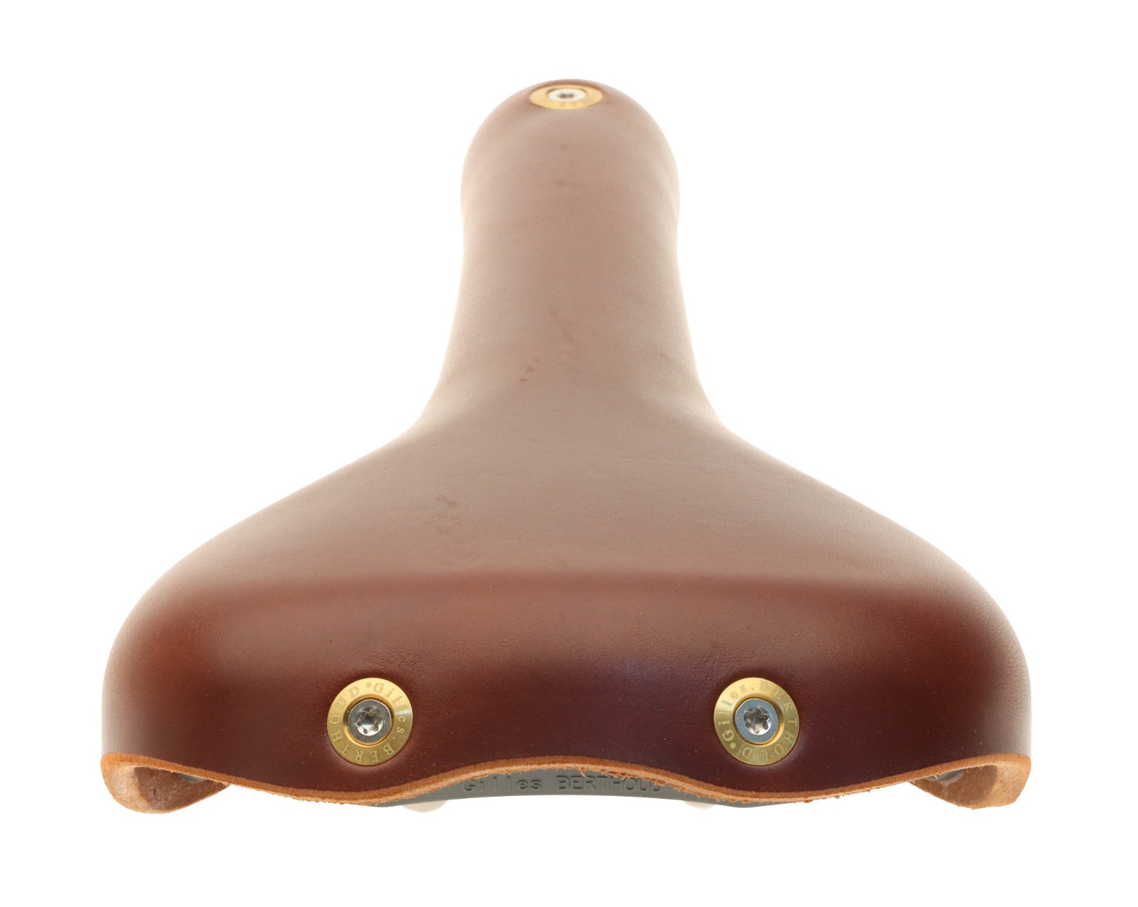 Gilles Berthoud Soulor Saddle Steel Rails Hard Leather Cover Brown NEW NOS NIB