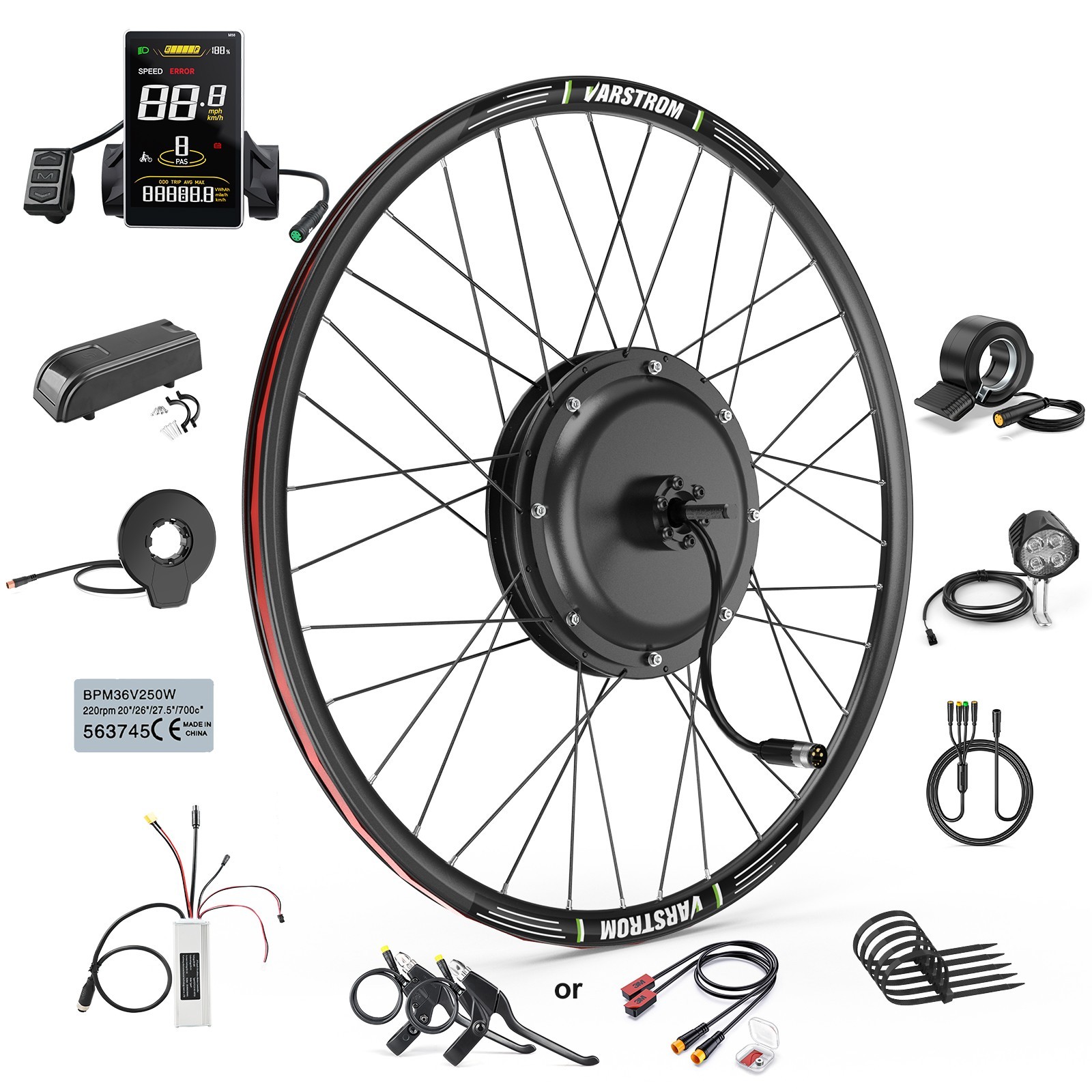 48V1000W Rear Wheel Hub Motor Kit 26″27.5″700C Electric Bike Conversion Kits US