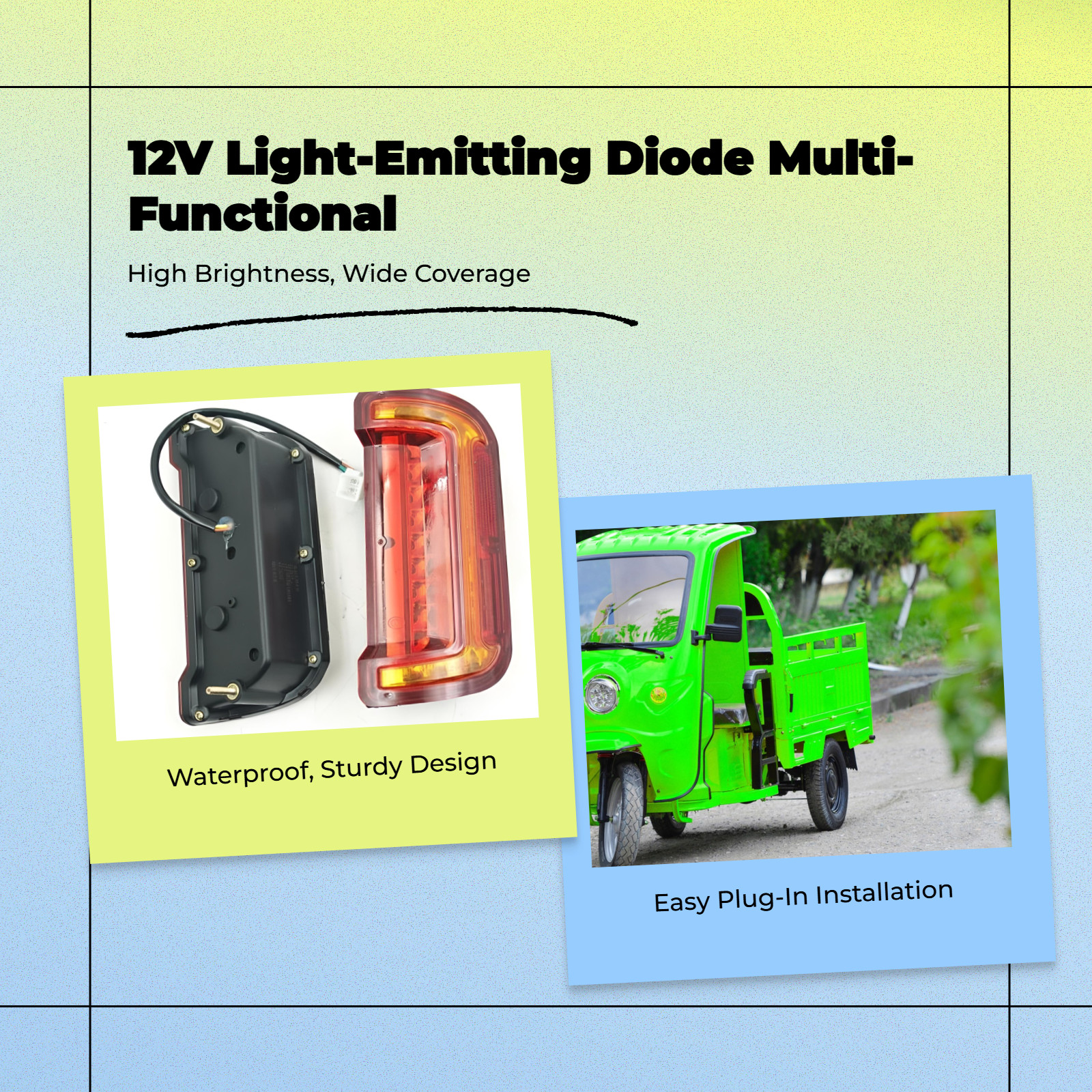 12V LED rear light for e-tricycle
