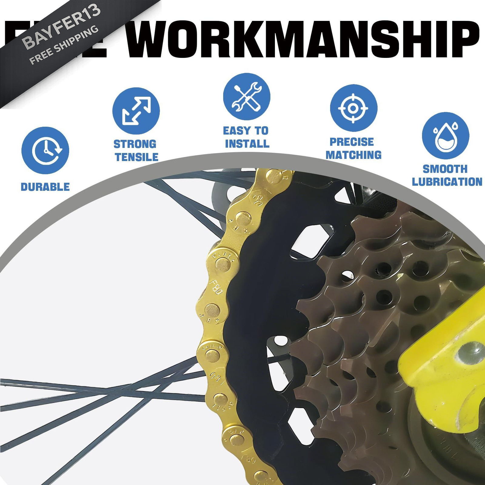 6/7/8/9/10/11/12 Speed Bike Chain – High-Strength, Durable & Smooth-Shifting…