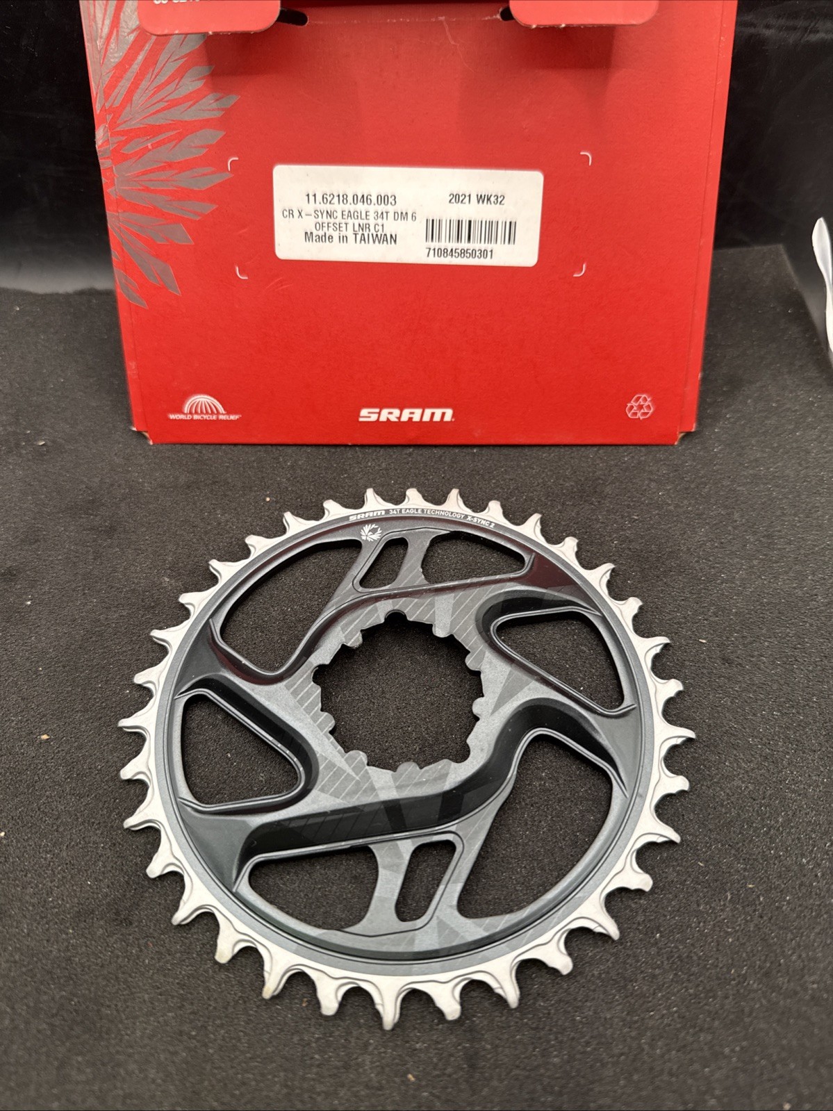 Sram Gx Eagle 12 Speed 3 Bolt Spider Chainring 6Mm Offset 34t (9479)-80)