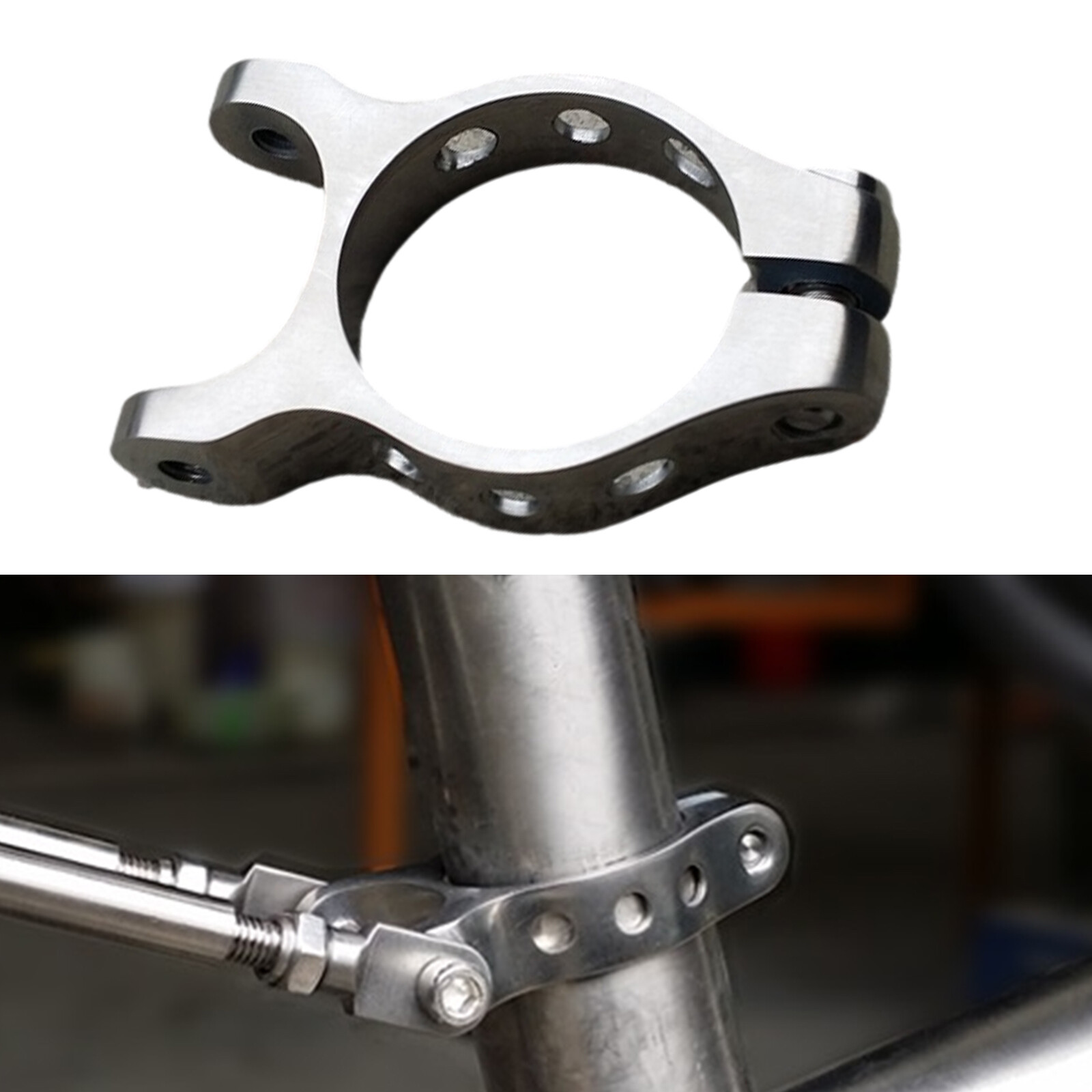 Titanium Seatpost Clamp With Rear Rack Holder 34.9mm For MTB Road Bike