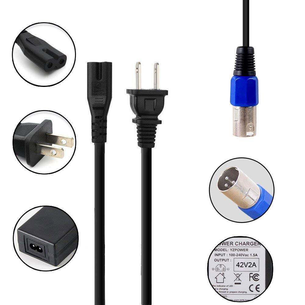 42V 2A charger Microphone head for 36V E-bike electric bicycle Li-ion battery