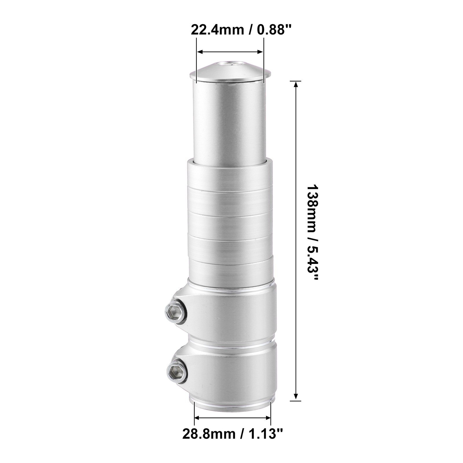 138mm Mountain Bike Stem Bicycle Parts Aluminum Alloy Silver Tone 1 Set