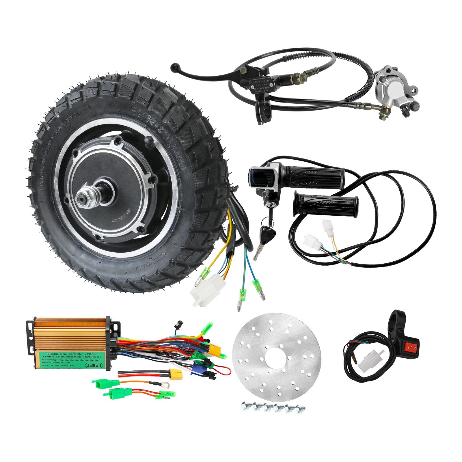 10 inch Hub Motor Kit ebike Scooter 48V 350W Brushless Gearless Motor Tricycle