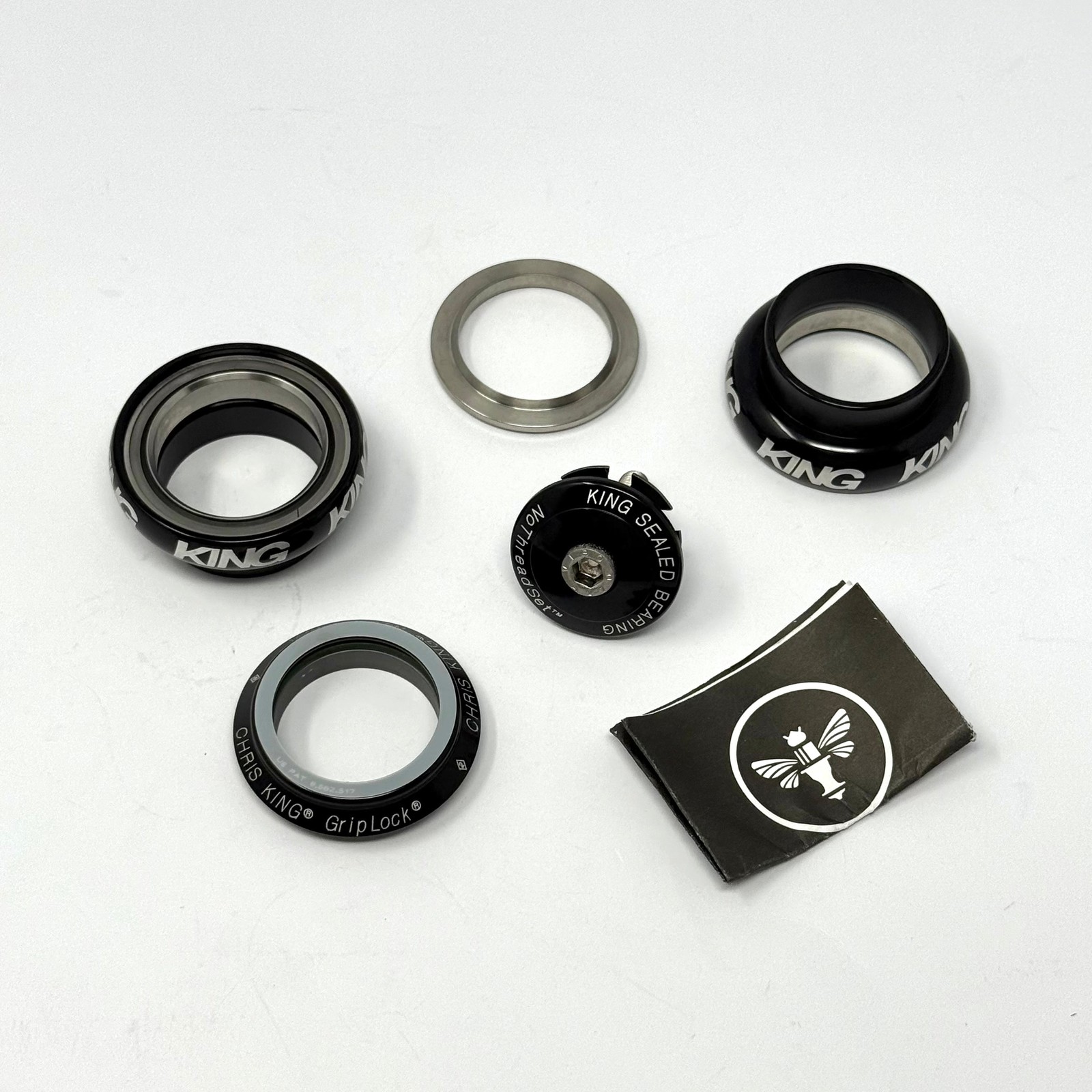 Chris King NoThreadSet 1-1/8 Threadless Bicycle Headset Black BHB1 Made in USA