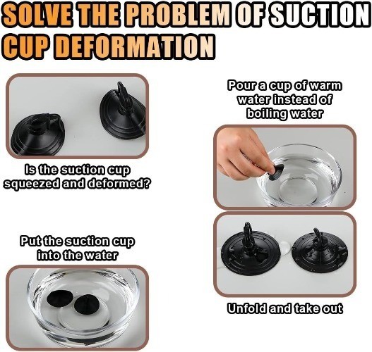24PCS PVC Sunshade Suction Cups, Windshield Shade Pull Ring Hooks Color: Black