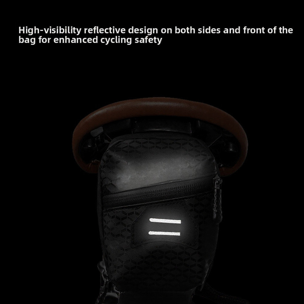 Reflective Black Bike Under Seat Bag 22x13x10cm Fits Pump Wallet Patch Kit