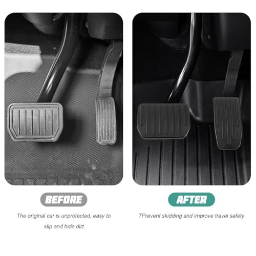 Car Foot Pedal Pads Set, 2PCS Aluminum Vehicle Accelerator Pedal Covers, Black