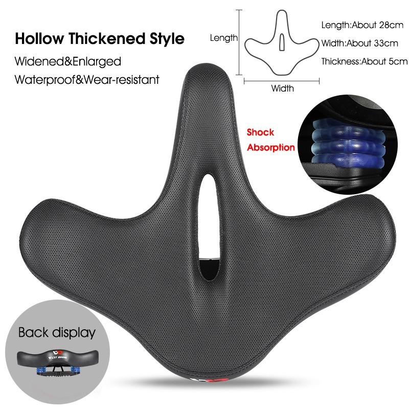 WEST BIKING Widen Ergonomic Comfort Bicycle Saddle Cushion MTB Bike Seat Saddle