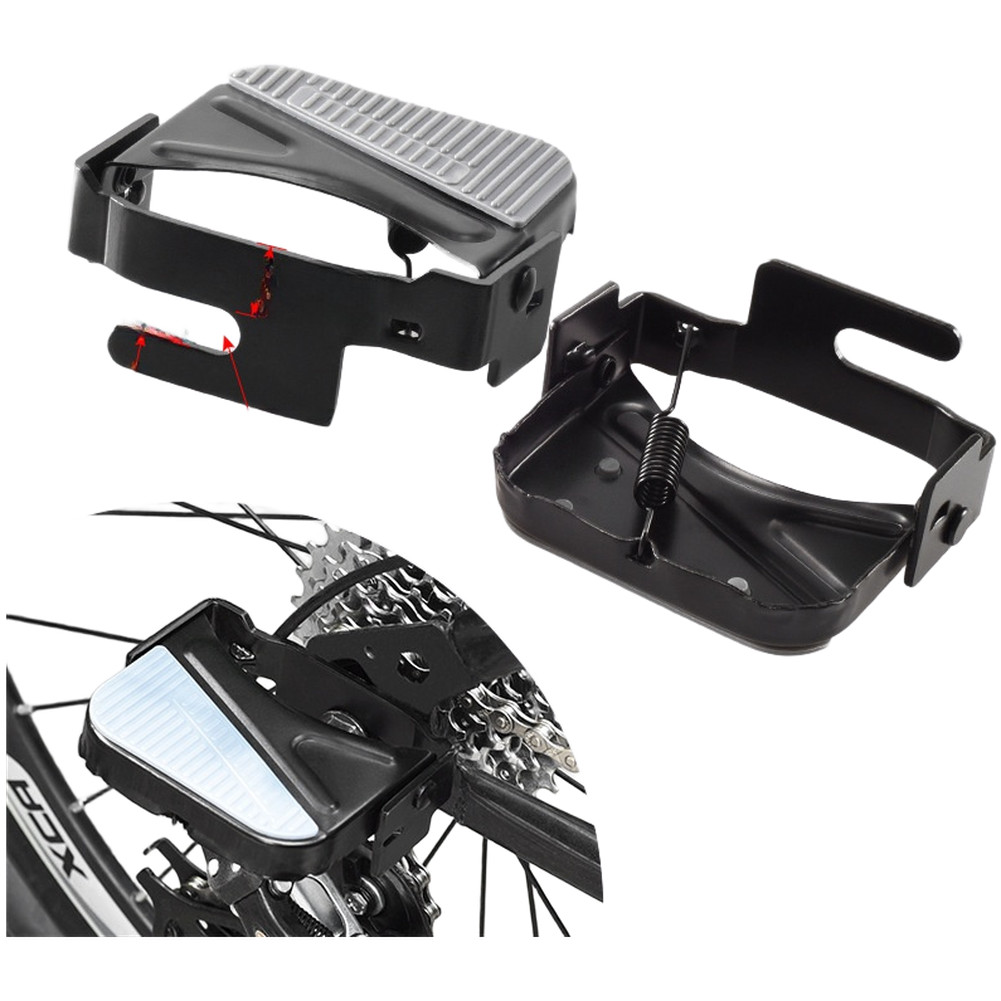 Black Foldable For Bicycle Pedal 10x8cm Anti-Slip Quick Install for MTB