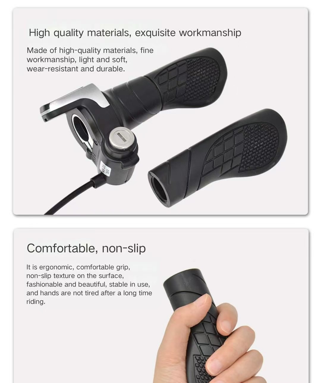 36V/48V EBike Electric Bicycle Split Throttle Handle Twist Grip w/ Power Display