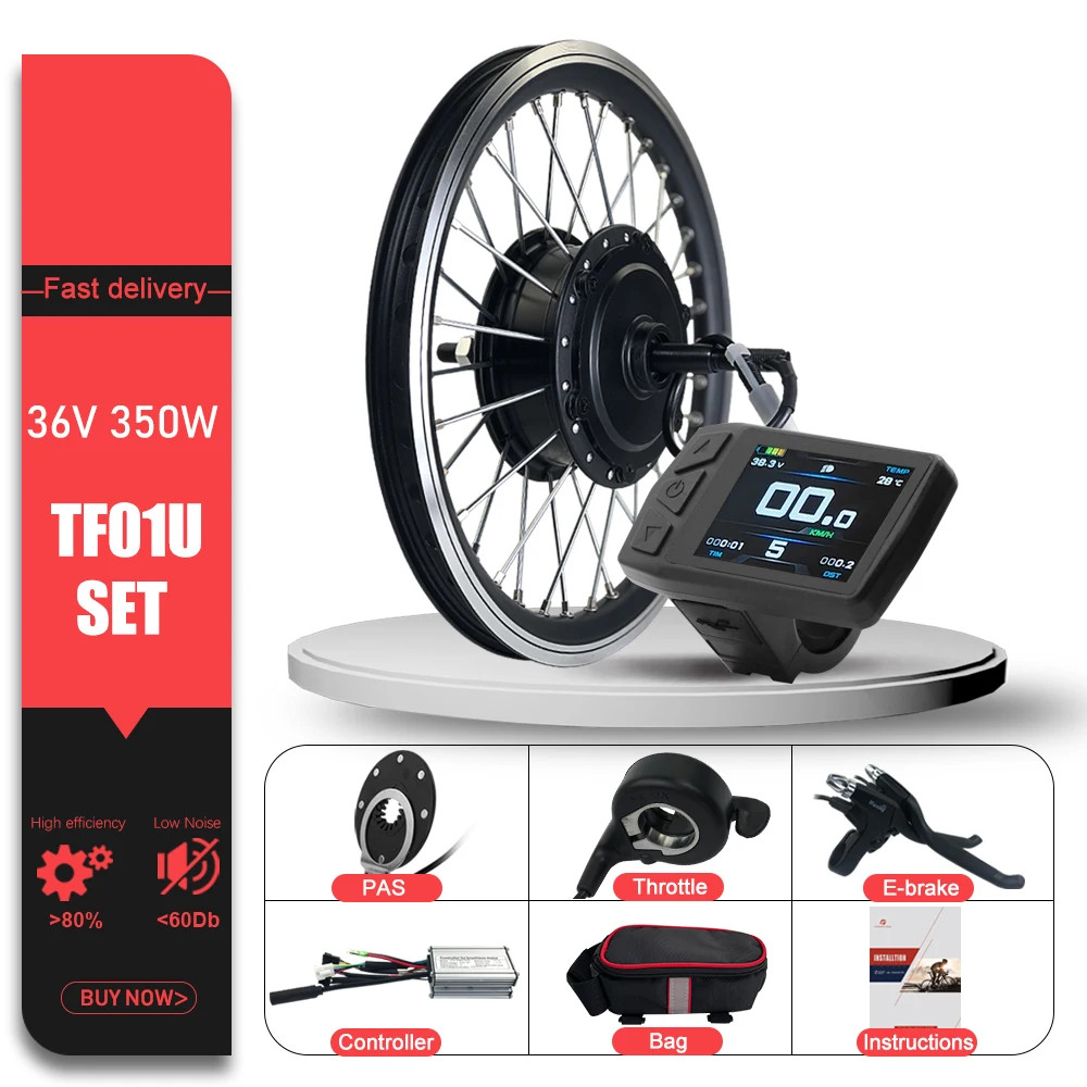 Mountain Electric Bicycle 36V 48V 350W Rear Rotate Brushless Hub Motor Wheel