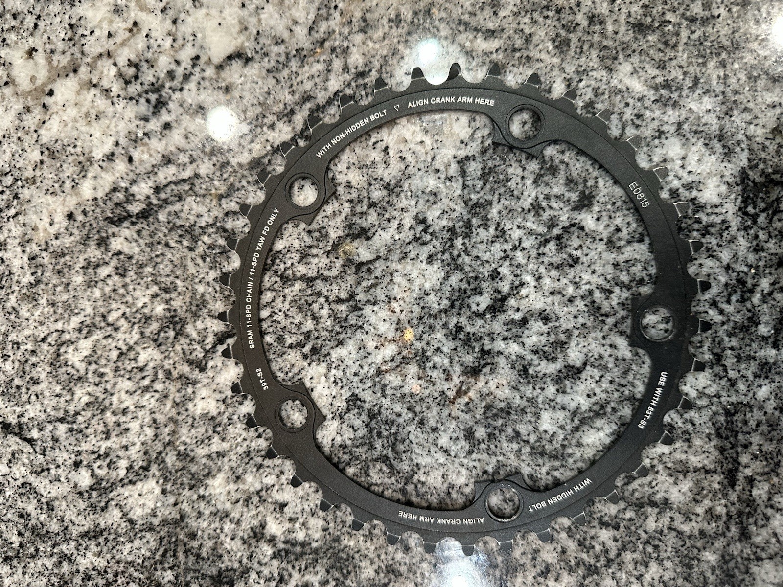 SRAM 39T Chainring 130 BCD 5-Arm Black Road Bike Truvativ Ring 38 Tooth