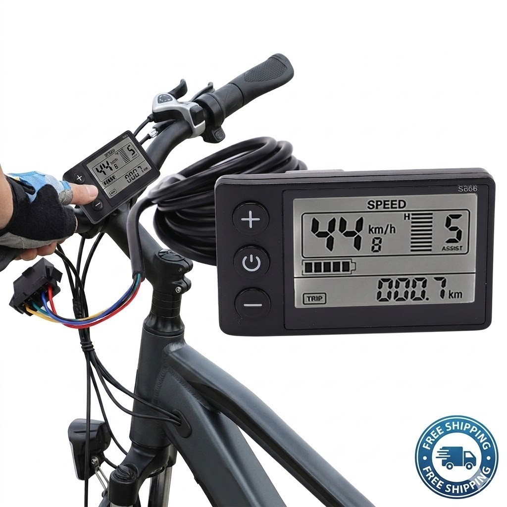 S866 E-Bike LCD Display Meter 24V 36V 48V Electric Bicycle Scooter Control Panel