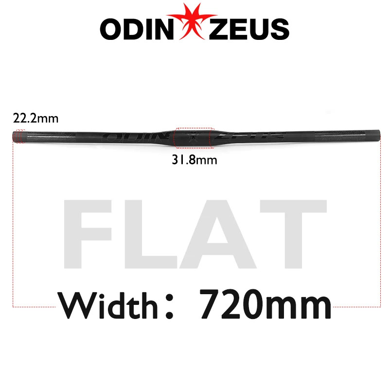 Carbon Fiber Mountain Bike Flat Riser Bar 31.8mm Clamp for XC Bicycle Handlebar