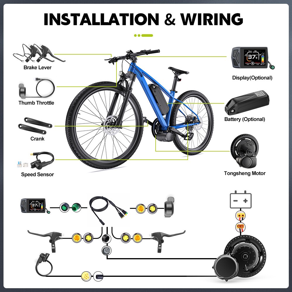 48V750W68-73MM Mid Drive Motor Kit Torque Sensor TSDZ8 E-bike Conversion Kits US