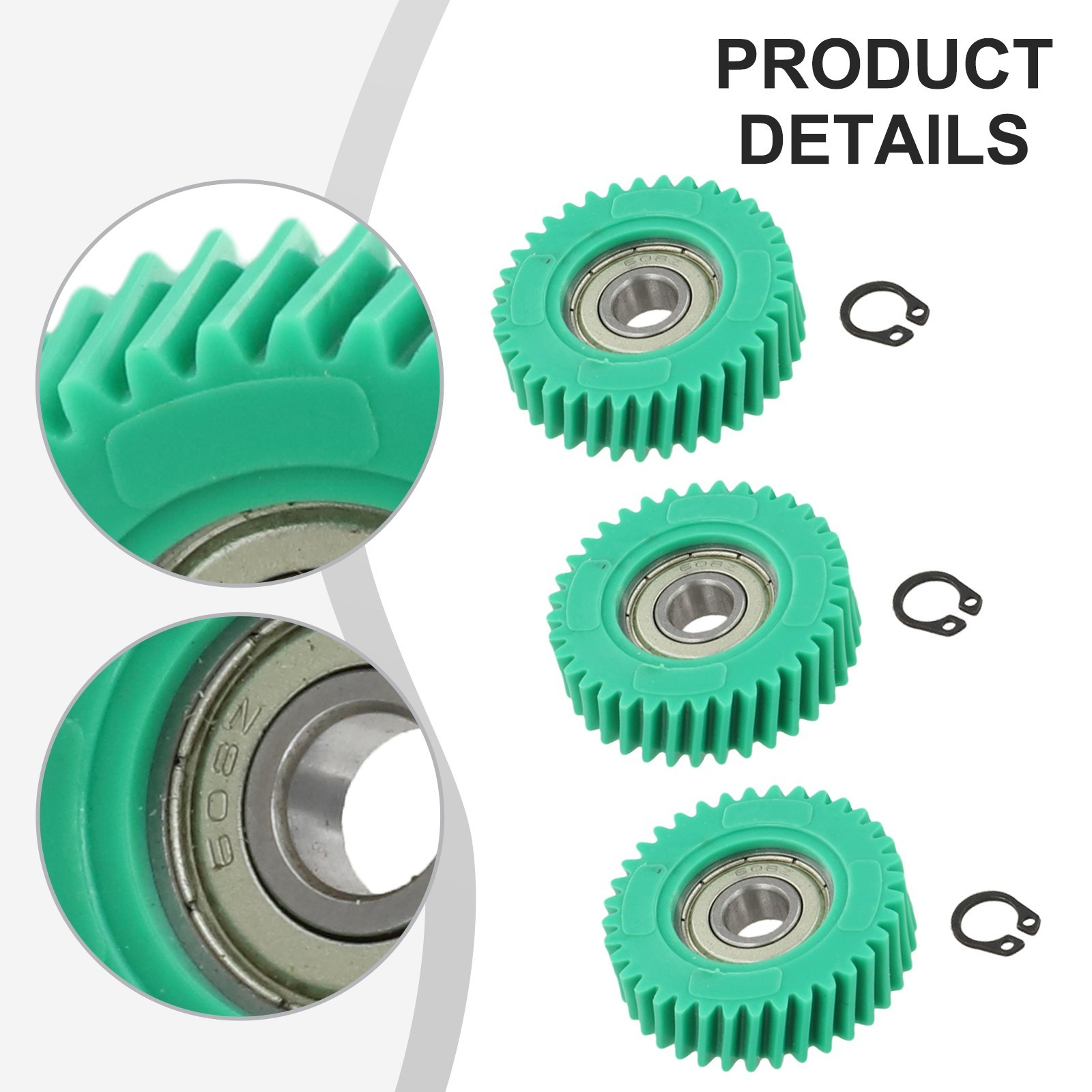 Electric Bike Motor 3PCS 36T Nylon Skew Gear Set 38 5mm with 608 Bearings