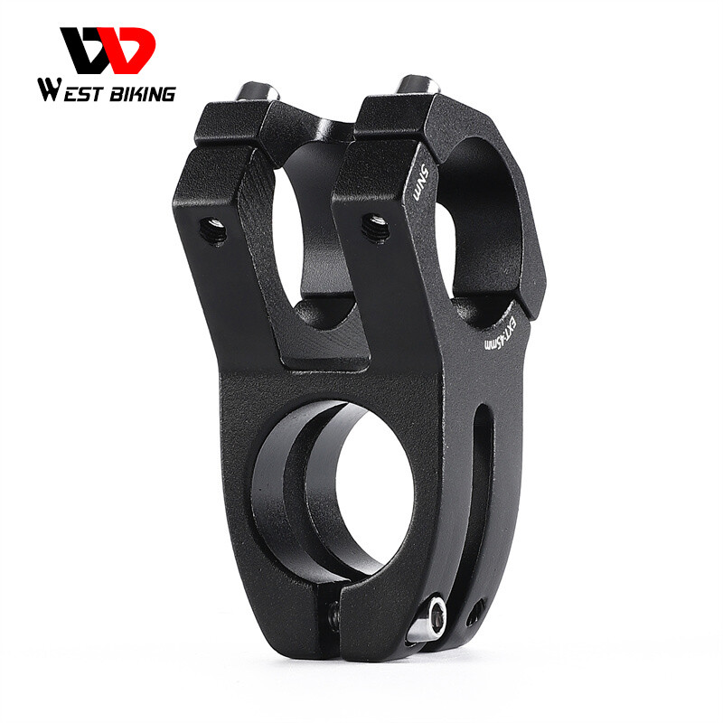 WEST BIKING MTB Bike Stem Aluminum Short Bicycle Handlebar Stem Extender Black