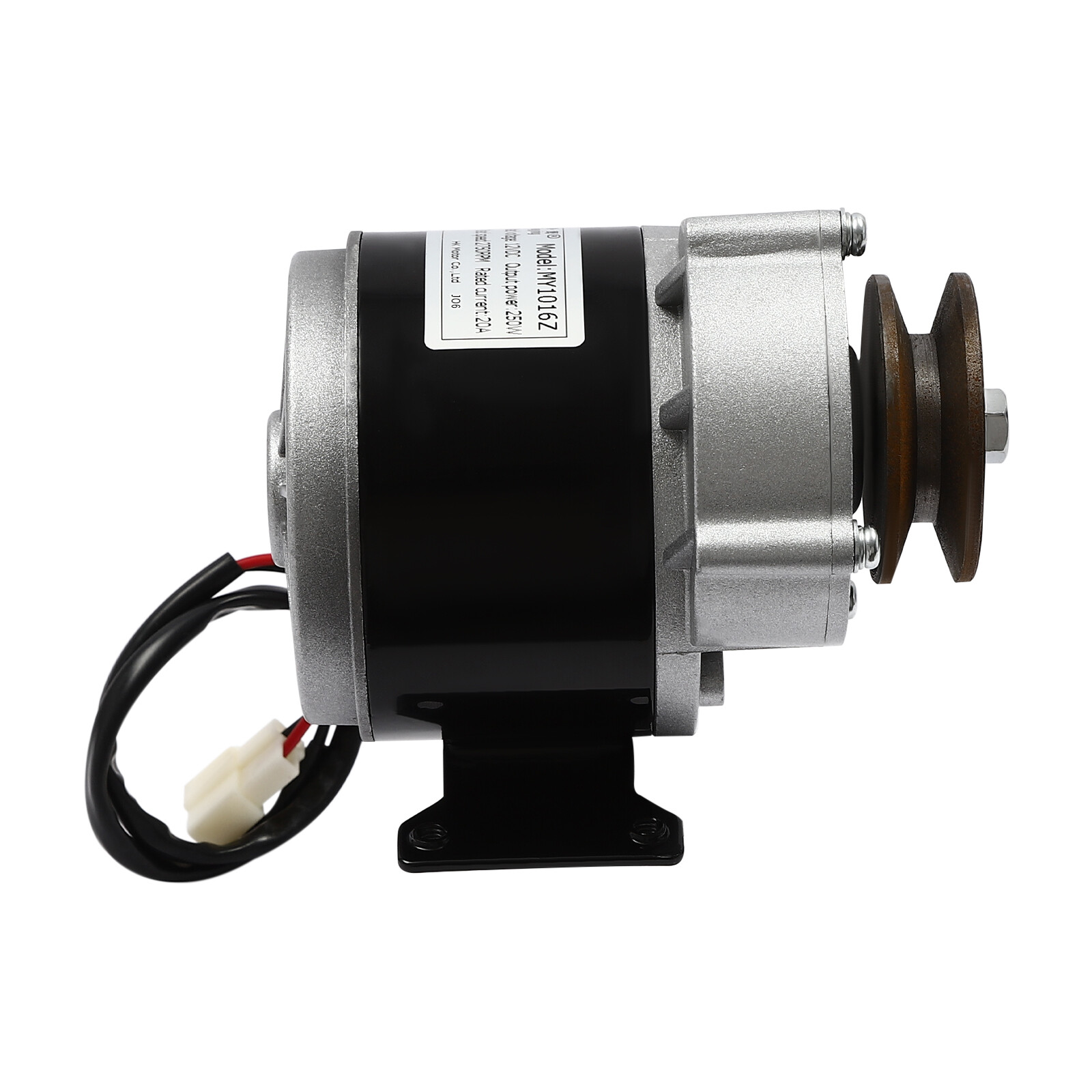 DC Brushed Motor Gear Reduction Electric Motor Gear Motor w/ Belt Pulley 250W