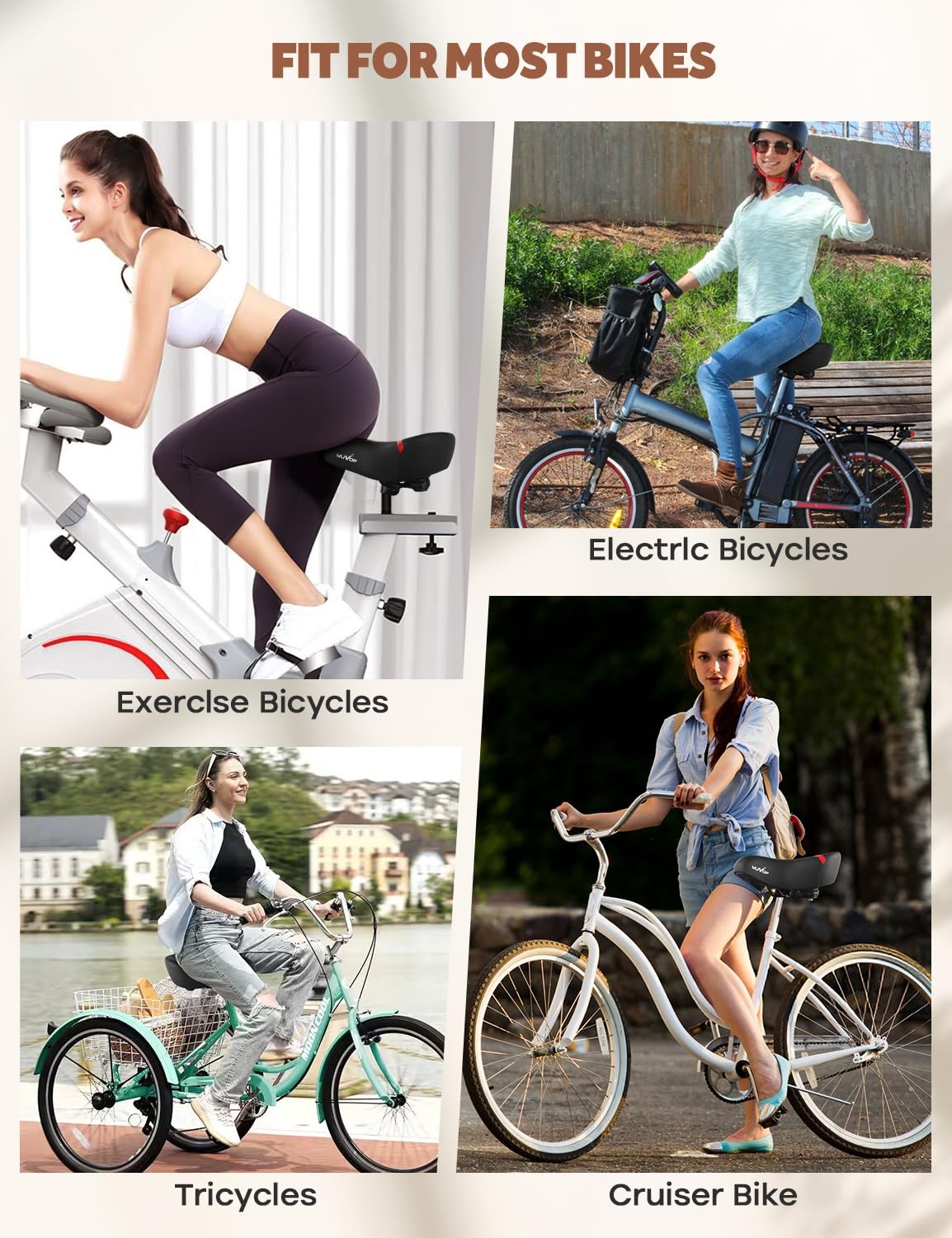 Oversized Bike Seat, Comfort Bicycle Seat Replacement for Men & Women, Extra …