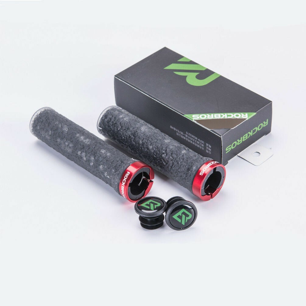 ROCKBROS Bike Handlebar Grips,Single Lock on Bike Soft Non-Slip-Rubber Hand Grip