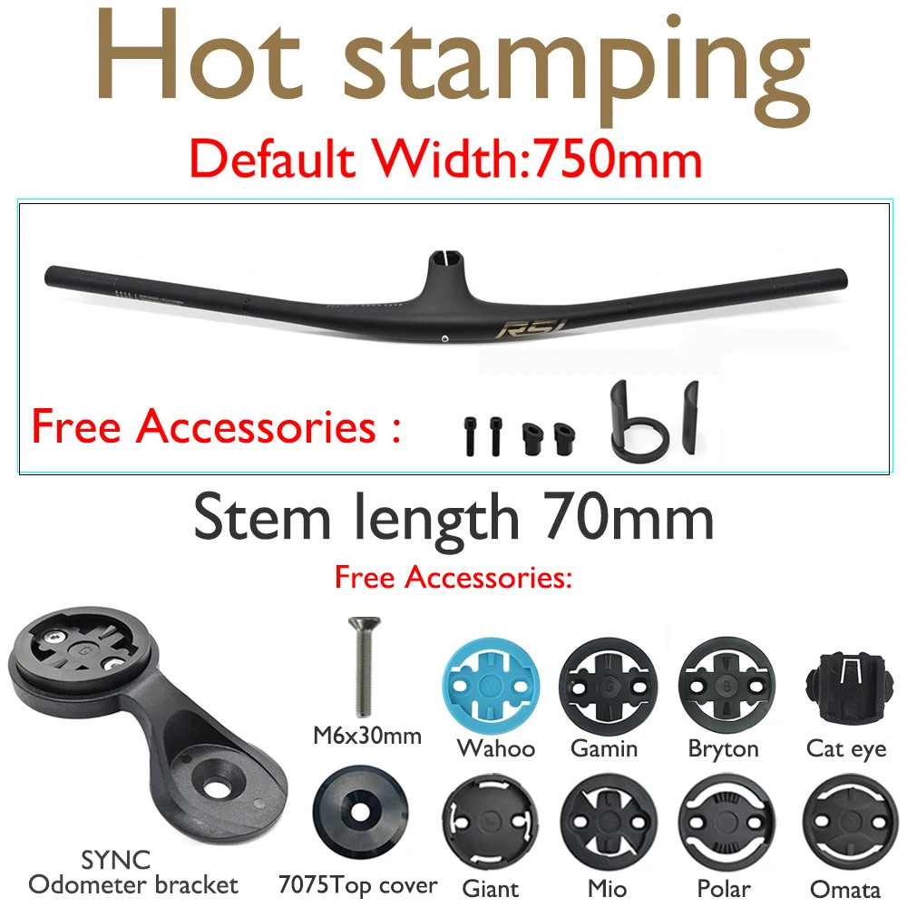 MTB Bicycle Integrated Carbon Handleba 13° 28.6mm with Bike Computer Mounts