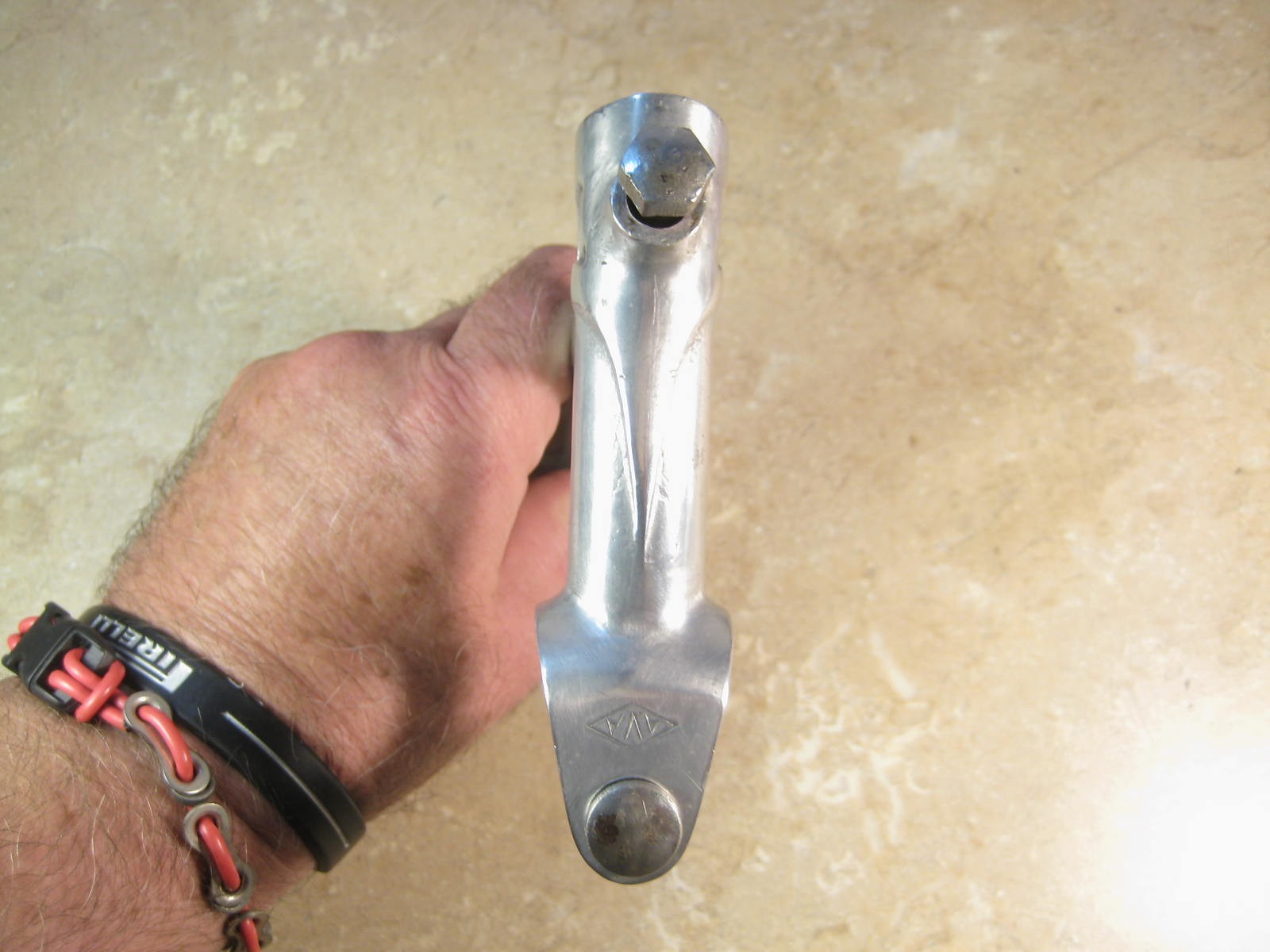 AVA Quill Stem 22mm Diameter, 75mm Reach, 25.4mm Clamp, Vertical Bolt, Vintage