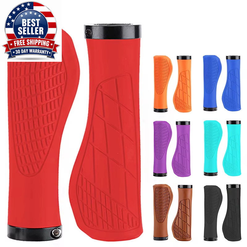 Bike Grips Rubber Mountain Bike Handlebar Cover Cuffs Shock Absorber anti Slip B