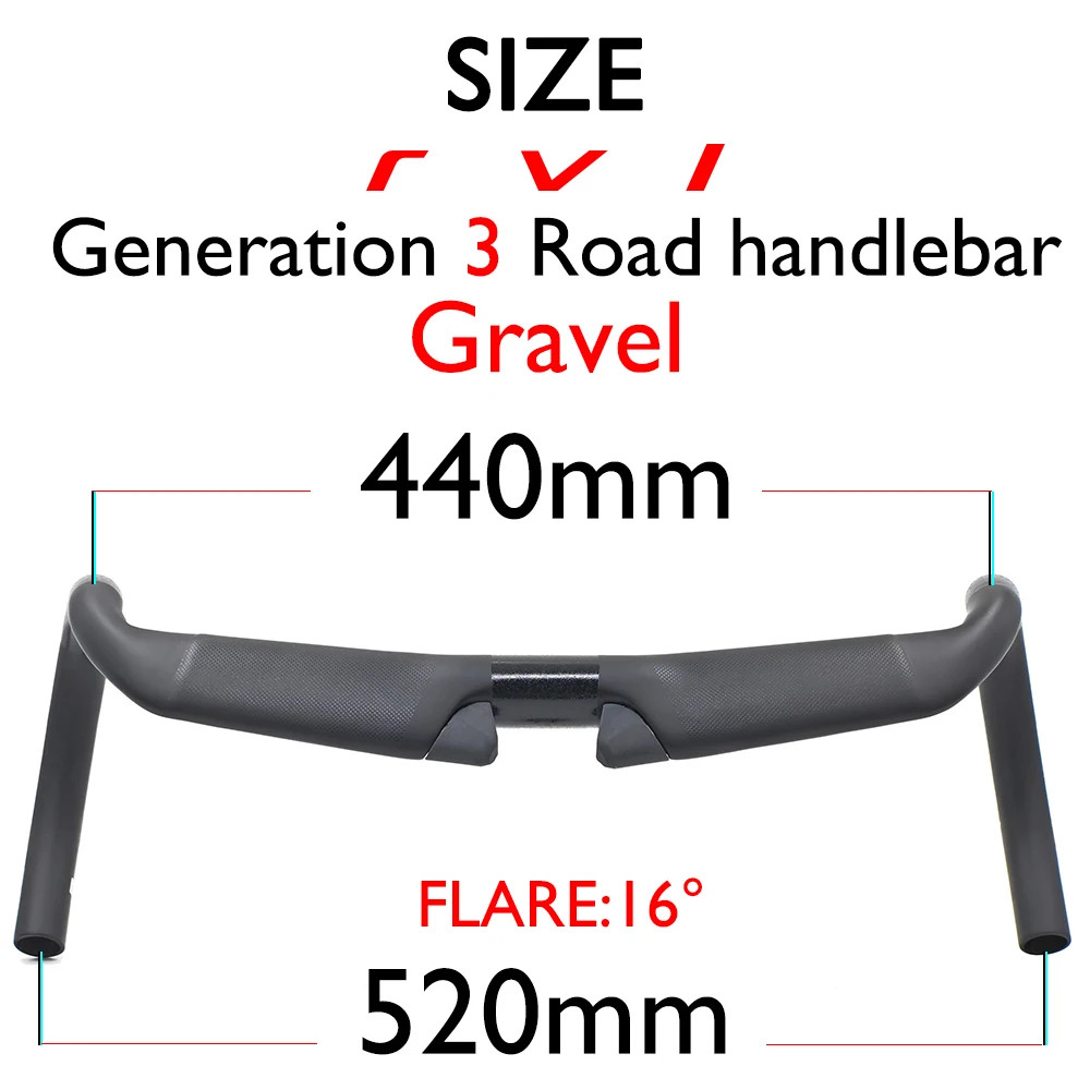 Road Gravel CX Bicycle Handlebar 31.8mm 380-520mm 75mm Reach 125mm Drop Matte